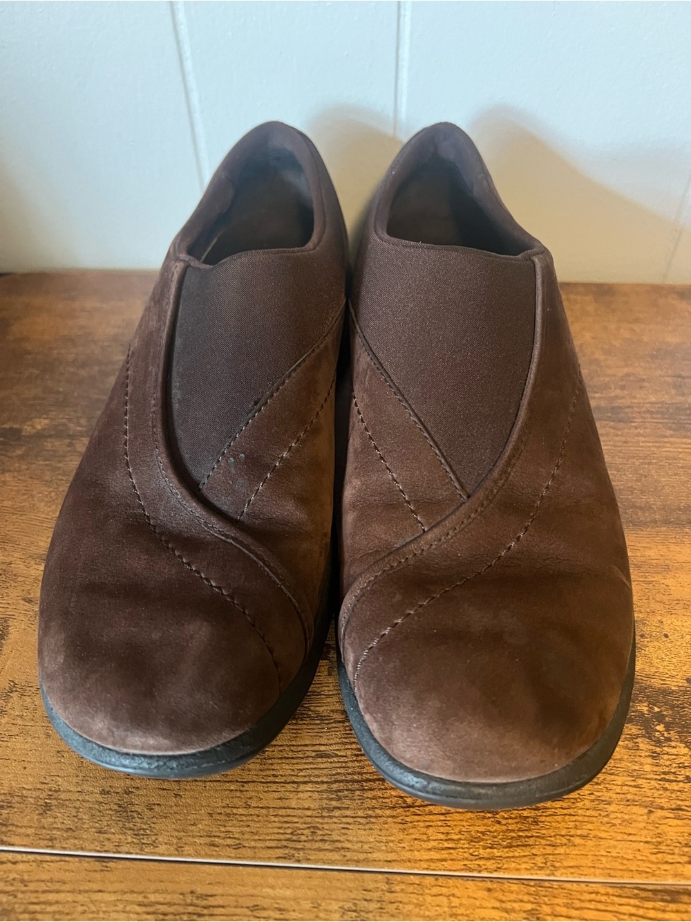 Womens Size 9.5 Topo Curve Brown Leather , Suede Merrill Slip On Shoes